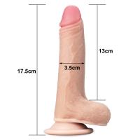 17.5 CM Hareketli Deri Ultra Yumuşak Çift Katmanlı Penis - Sliding Skin Dual Layer Dong