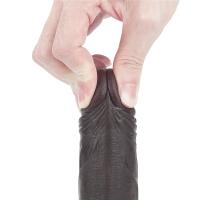 18 CM Ultra Yumuşak Çift Katmanlı Belden Bağlamalı Zenci Penis